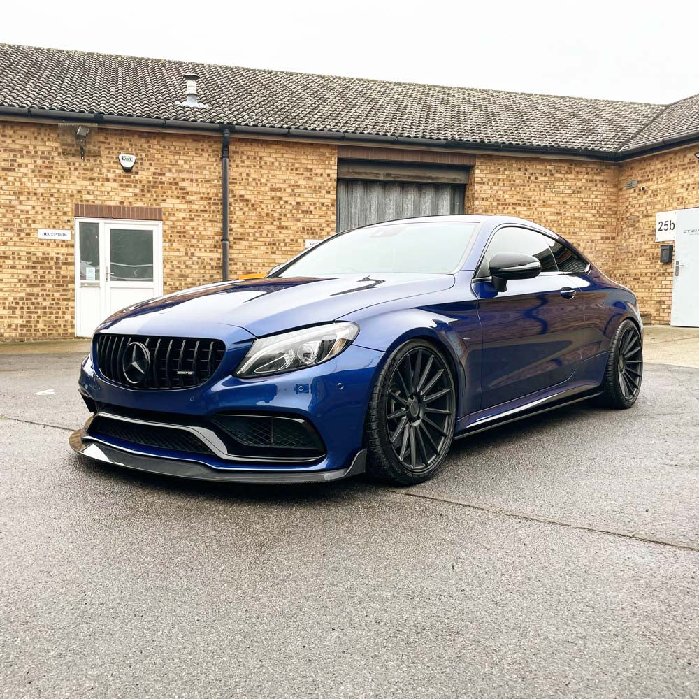 MERCEDES W205 C63 COUPE/CONVERTIBLE CARBON FIBRE SPLITTER - V3 - CT DESIGN