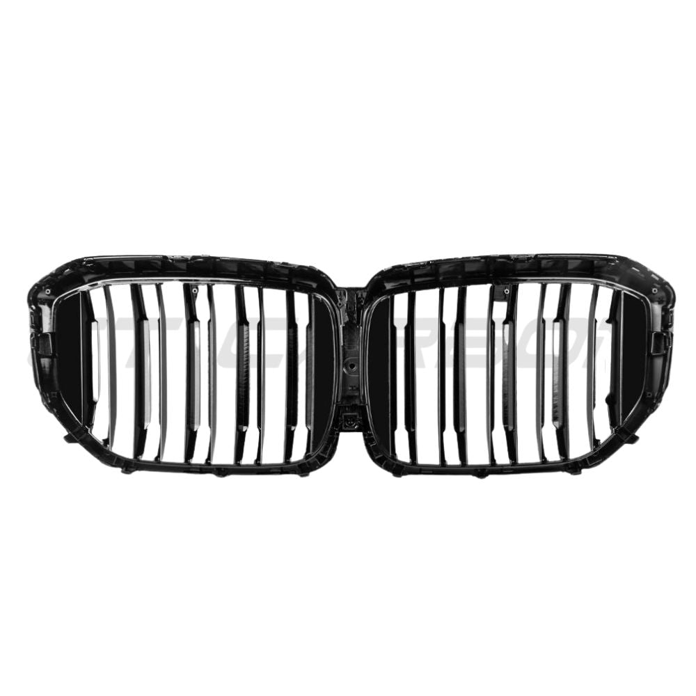 BMW X5 G05 F95 X5M 2019-2022 CT Carbon double slat pre-preg carbon fiber grille, front view showing sleek design