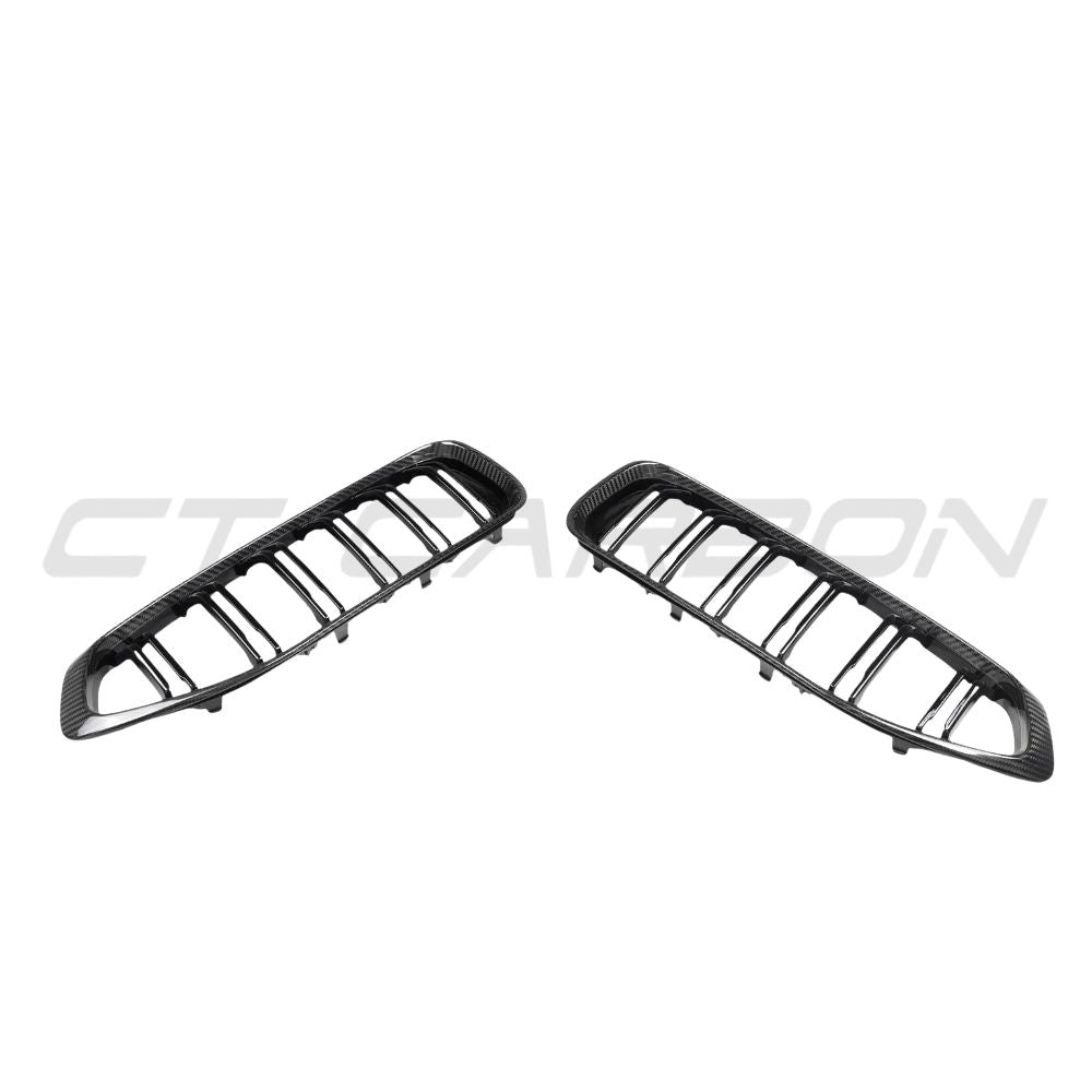 BMW Z4 G29 2018-2022 CT Carbon double slat carbon fibre grille showing close-up of sleek black grille design