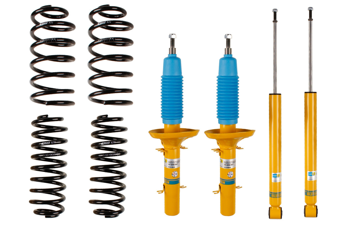 Bilstein B12 suspension kit for Audi A3 (8L1), shown with shock absorbers and strut components in the image.