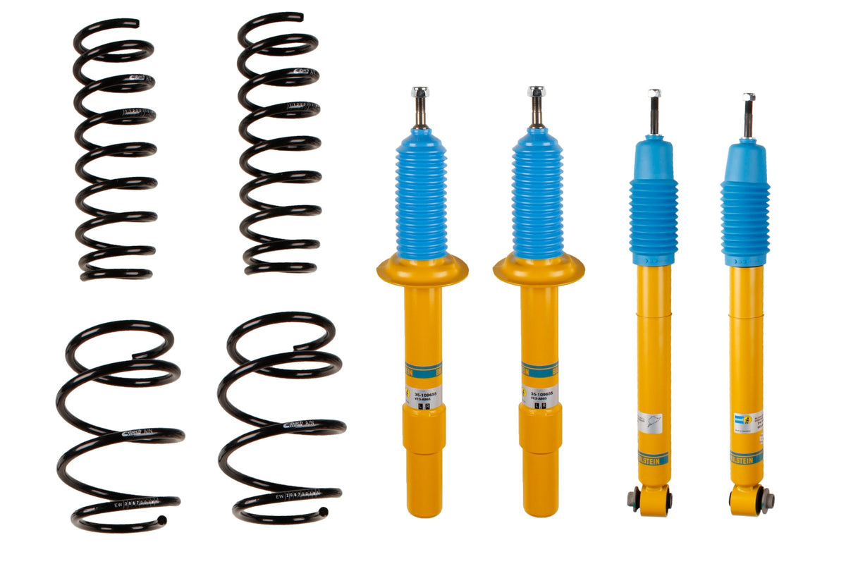 Bilstein B12 Coilover Kit suspension components for BMW 5 Series E60, featuring adjustable shocks and strut assemblies.