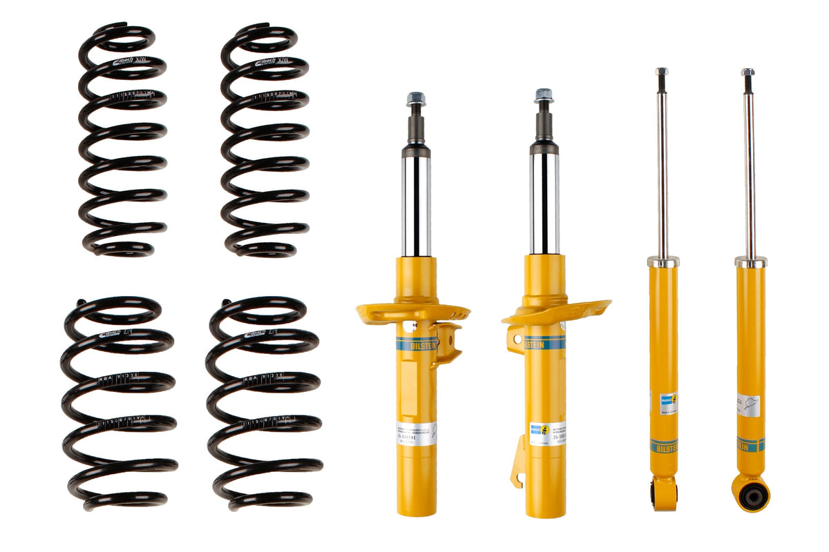 Bilstein B12 suspension kit for Audi A3 Sportback 8PA, featuring shock absorbers and coil springs for improved ride quality.