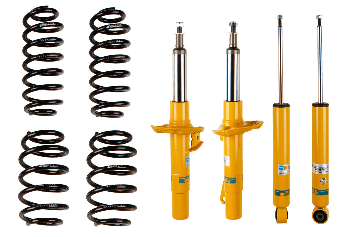 Bilstein B12 suspension kit for Volkswagen Golf VI Variant, showing assembled shock absorbers and springs installed.
