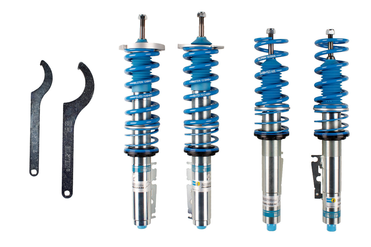 Bilstein B16 suspension coilover kit for Porsche Boxster 986, featuring adjustable shock absorbers and performance damping.