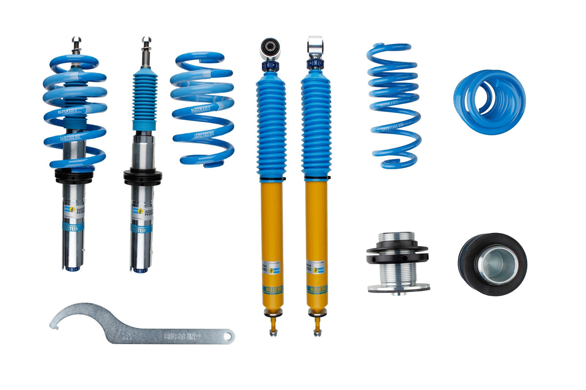 Bilstein B16 coilover suspension kit for Porsche Macan 95B, showing the assembled coilover components and adjustable shock absorbers.