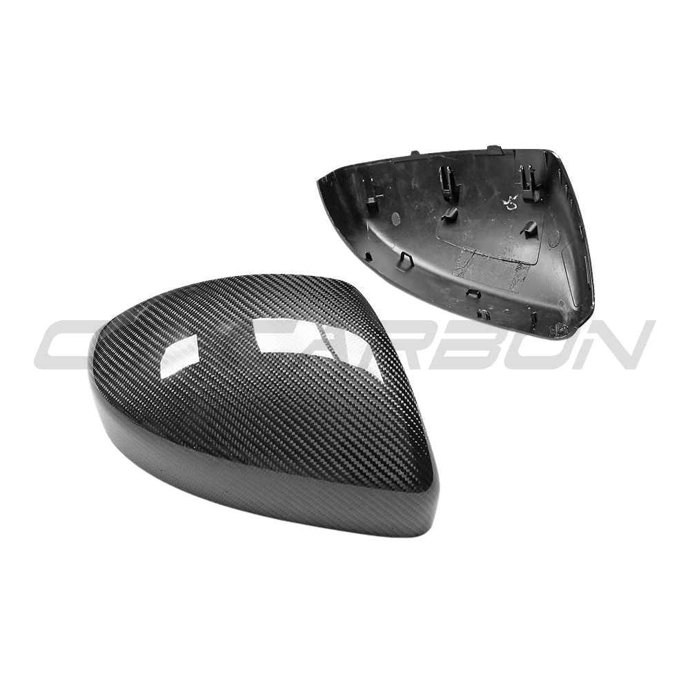 Land Rover Evoque L538 2014-2021 carbon fibre side mirror accessories by CT Carbon, showcasing sleek, lightweight mirror covers.