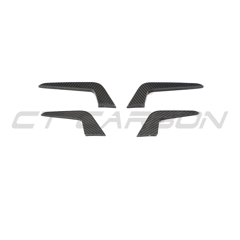 Carbon fibre canards for Audi RS5 B9.5 Sportback and Coupe 2020-2025, designed as high-performance car accessories by CT Carbon.