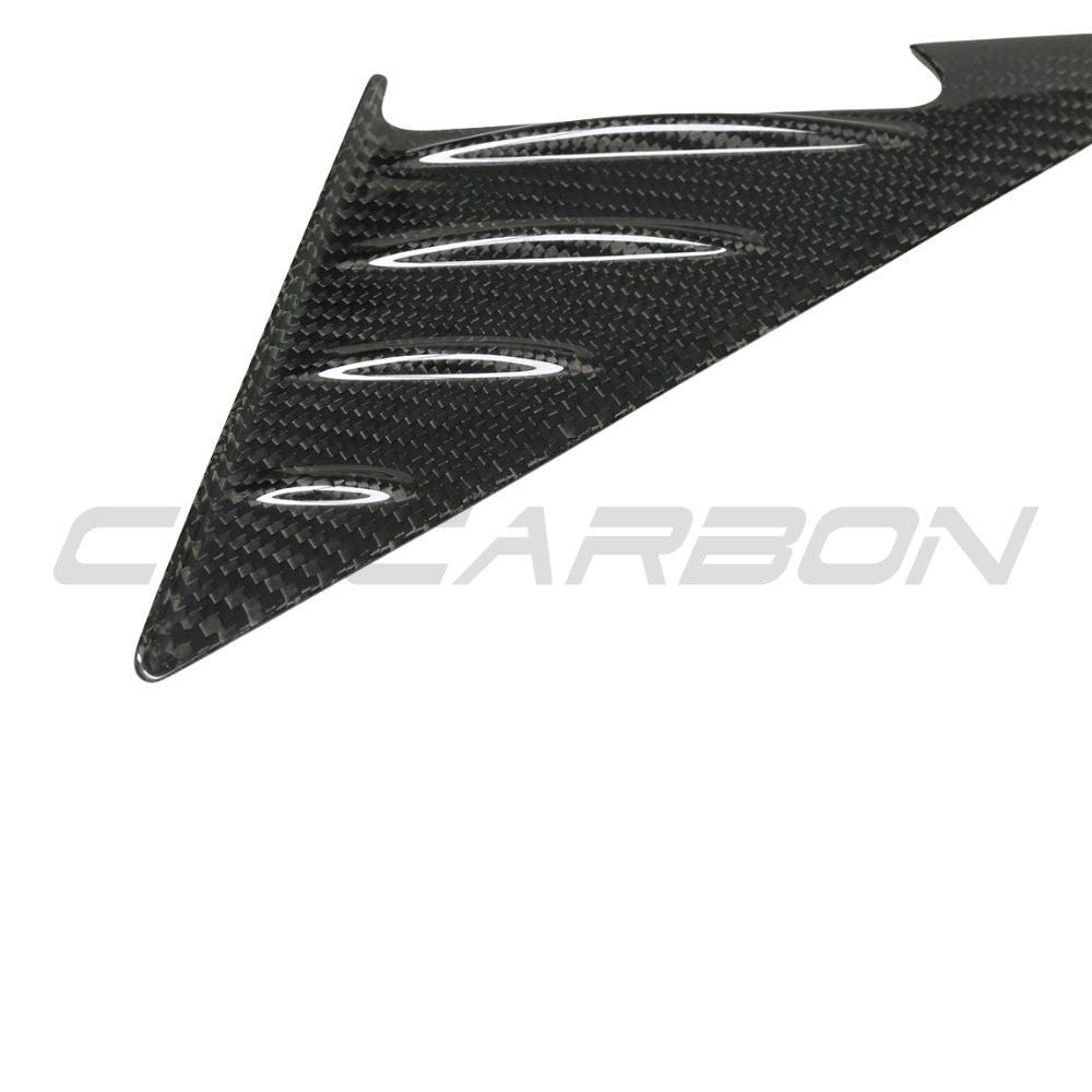 BMW G82 M3 2020+ dry carbon fibre mirror pillar trim accessory by CT Carbon, showing sleek, lightweight carbon fiber finish.