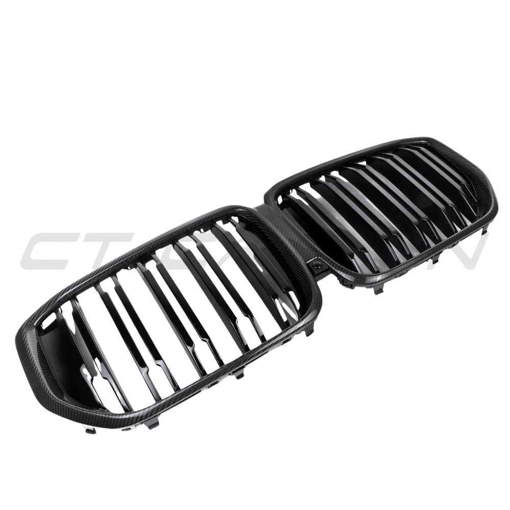 BMW X5 G05 F95 X5M 2019-2022 CT Carbon double slat pre-preg carbon fibre grille front view