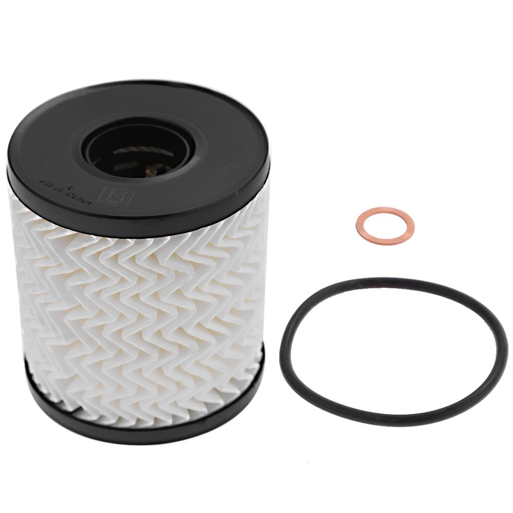 Genuine BMW oil filter for MINI R55 R56 R57 R58 R59 R60 models, with metal housing and filter element visible.
