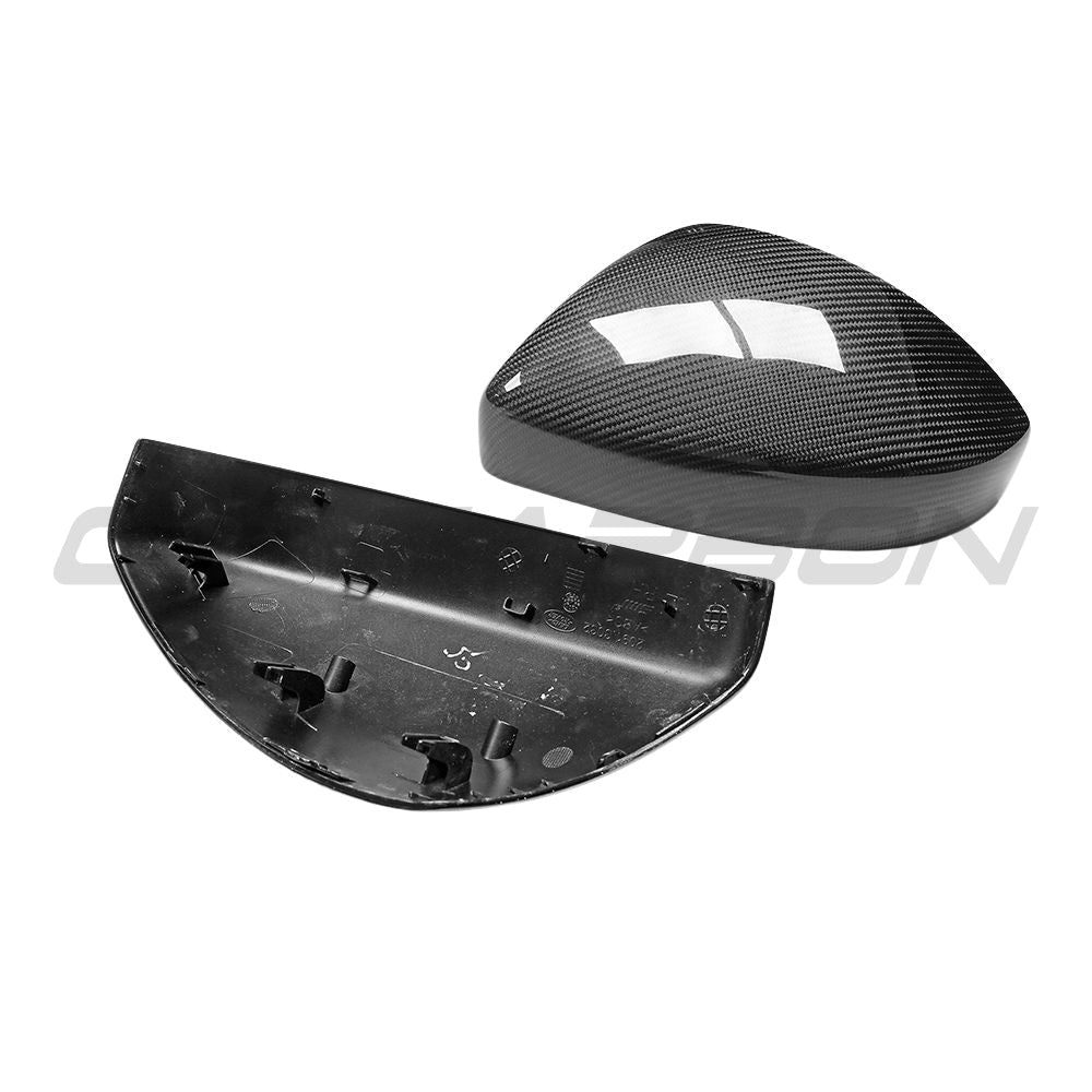 CT Carbon carbon fibre side mirror covers for Land Rover Evoque L538 2014-2021, accessory replacement or upgrade.