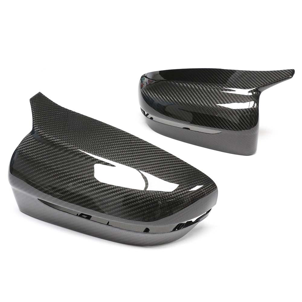 BMW G42 2 Series 2022+ RHD dry carbon mirror cover replacement by CT Carbon, showcasing sleek, lightweight mirror covers.