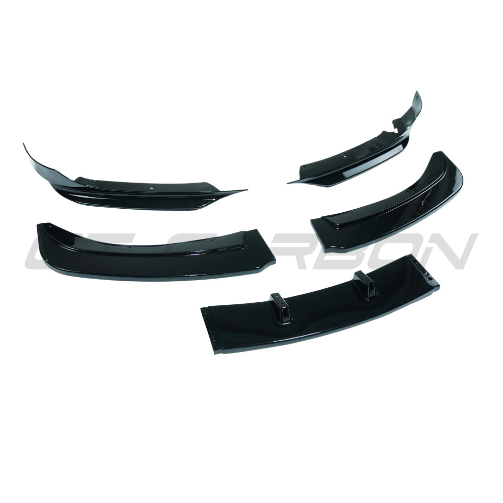 BMW 3 Series E90/E91 LCI SE 2009-2011 GLOSS BLACK splitter by CT Carbon, showing the sleek carbon fiber design on the front bumper.