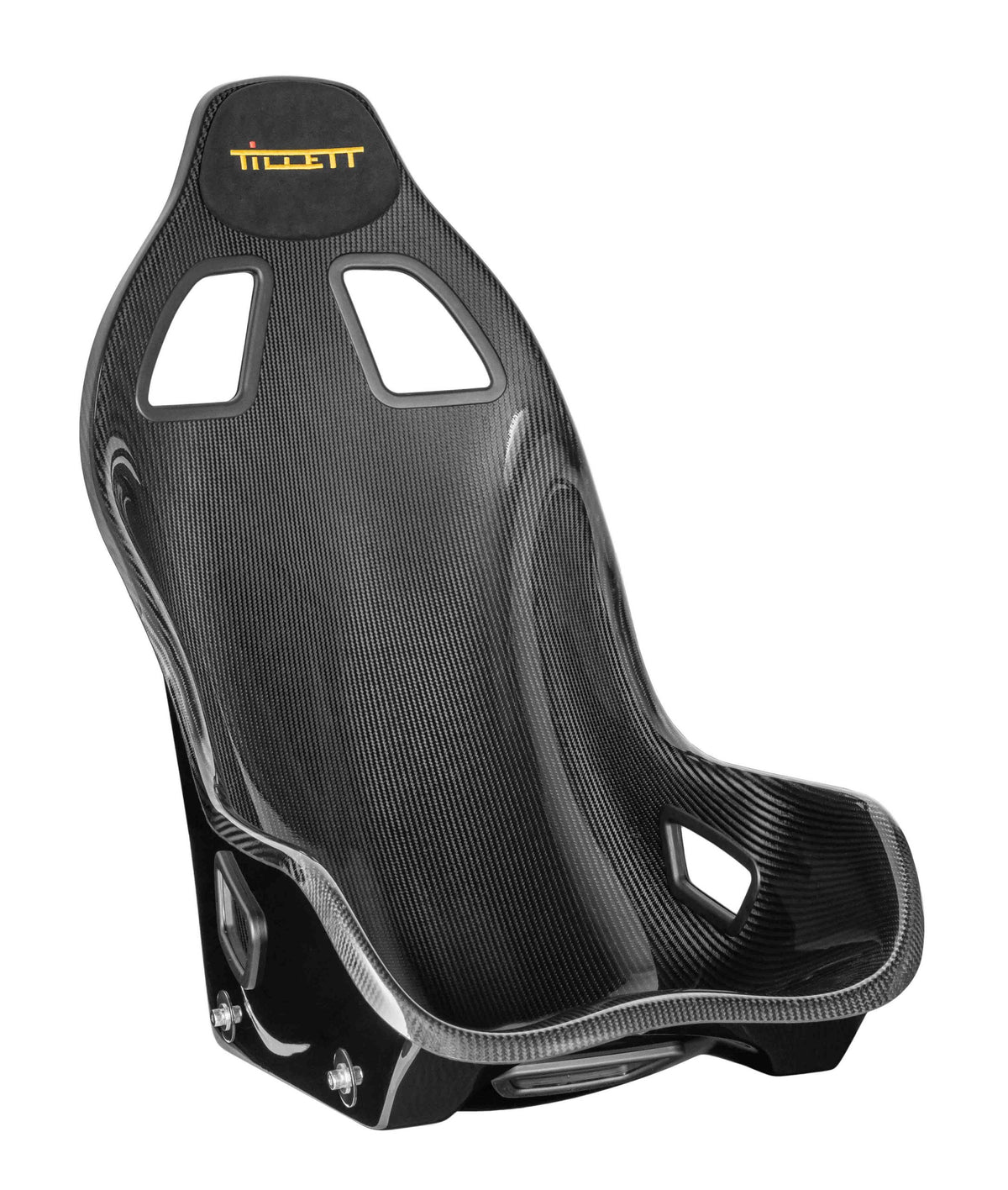 TILLETT B6 Screamer racing car seat with black carbon fiber finish, designed for high-performance motorsport seating.
