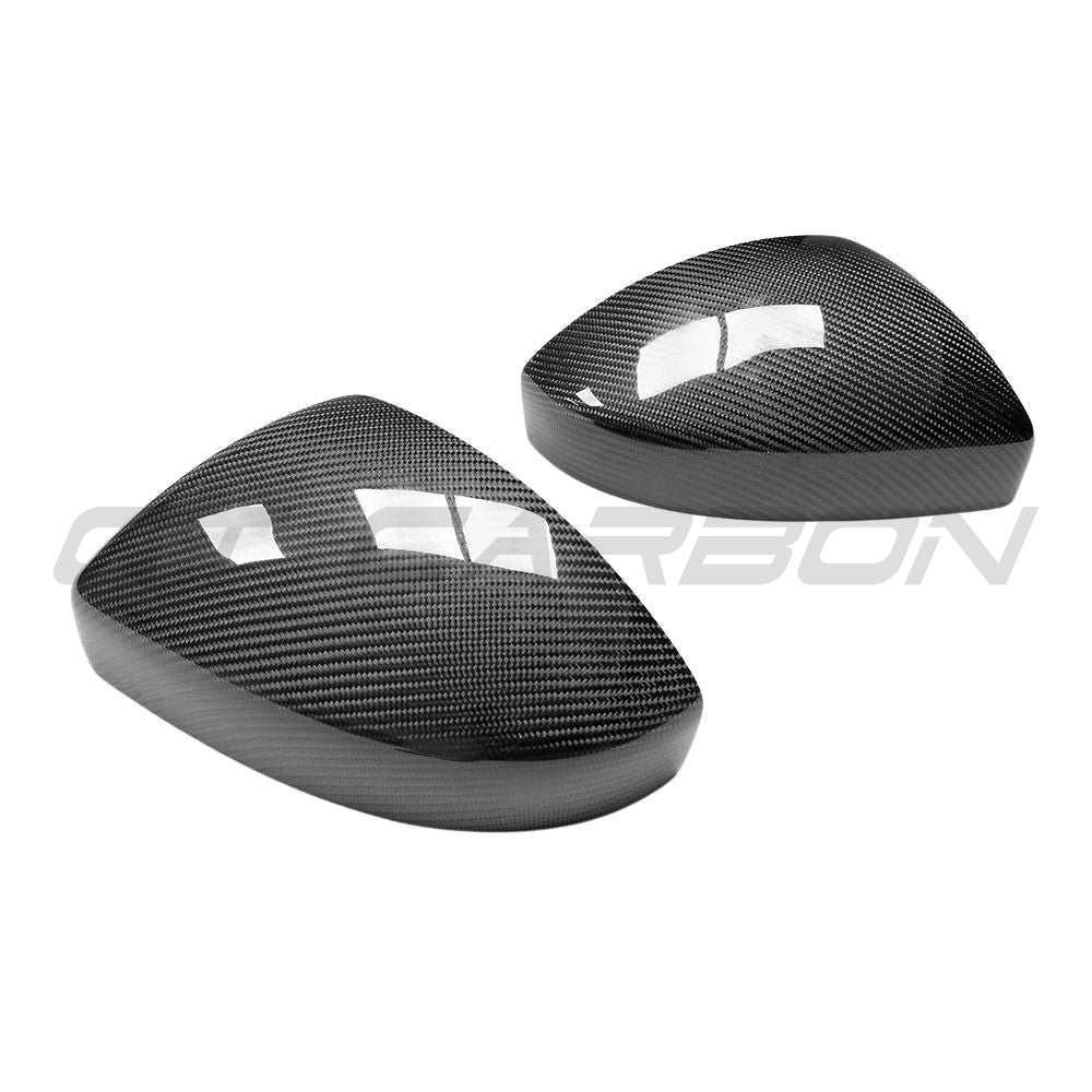 CT Carbon carbon fiber side mirrors for Land Rover Range Rover Evoque L538 2014-2021, featuring sleek carbon fiber finish.