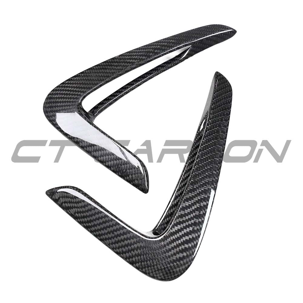BMW 4 Series F32/F33 2013-2020 dry carbon fiber front fender wing trim by CT Carbon, showcasing sleek, lightweight automotive accessory.