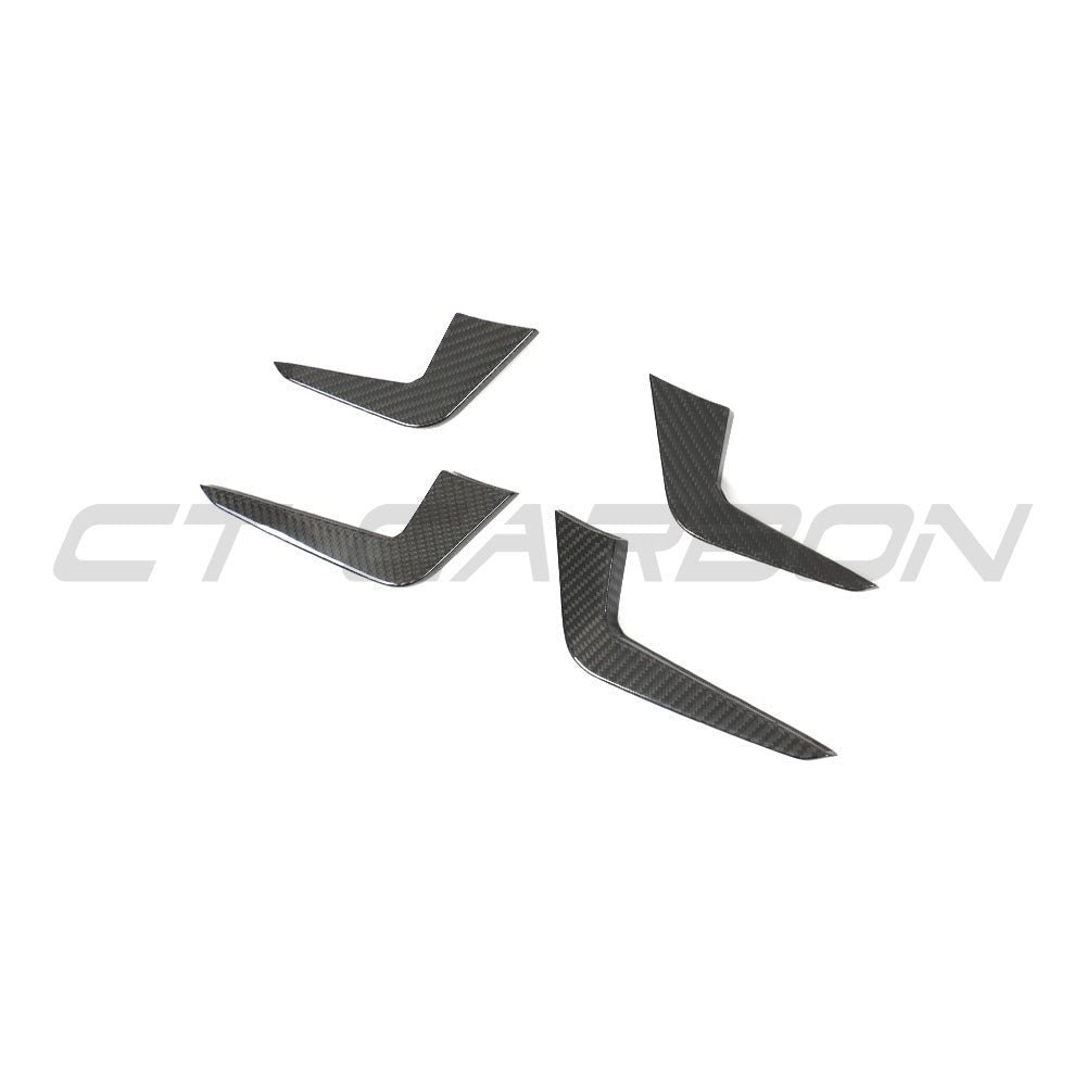 CT Carbon carbon fibre canards for Audi RS5 B9.5 Sportback and Coupe 2020-2025, showing aerodynamic side accessories on the vehicle.