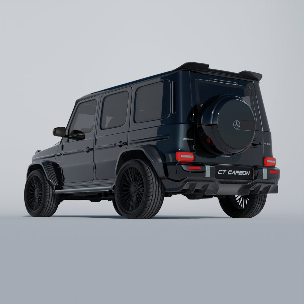 Mercedes-Benz G63 W463 carbon fibre wide arch kit by CT Carbon, showcasing the full car body with wide arch modifications.