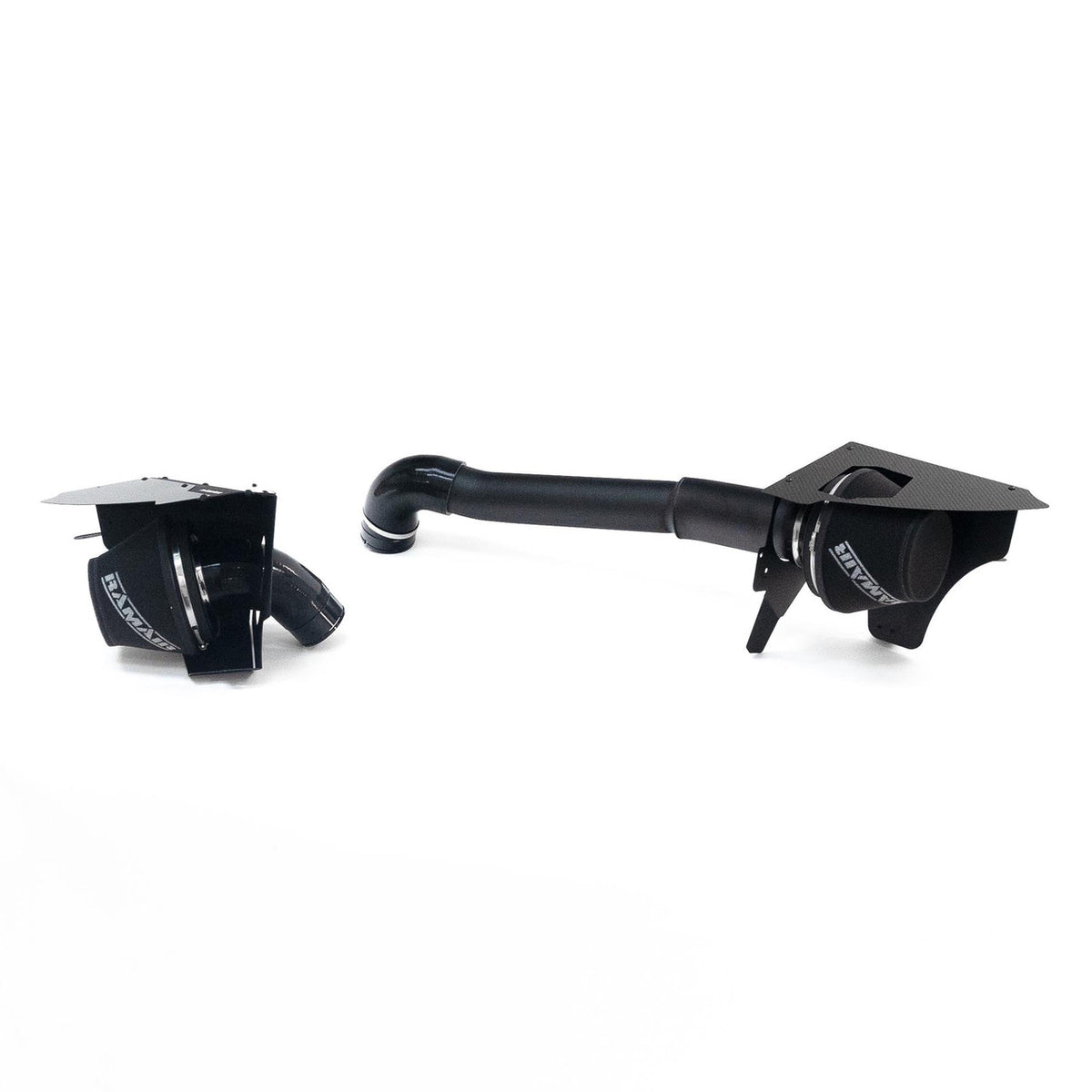 Ramair performance foam intake kit with carbon lid for BMW M3 M4 M2 3.0T S58 induction system, showing the foam filter and carbon cover.