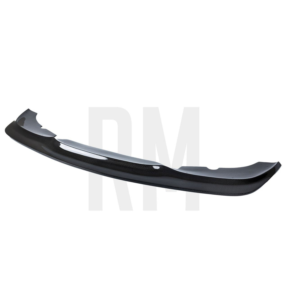 Ridgeline Motorsport E46 M3 GT4 front splitter spoiler shown on a car, enhances aerodynamics and sporty appearance.