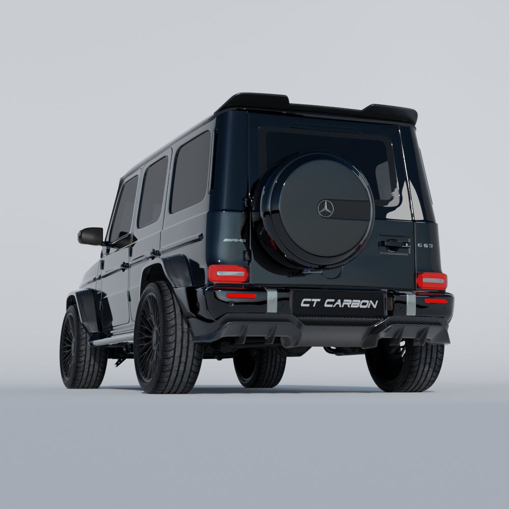 Mercedes-Benz G63 W463 2018-2024 wide arch kit by CT Carbon, full carbon fiber construction, designed for enhanced style and durability.