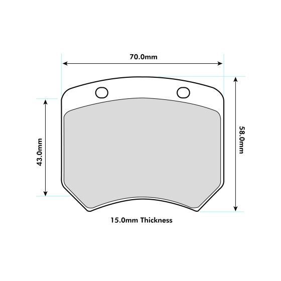 PBS Leon TCR DSG rear performance brake pad, shown in black with metal backing, designed for high-performance braking systems.