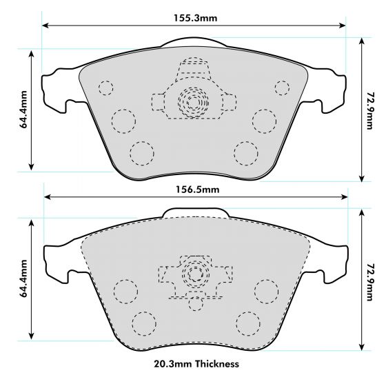 PBS Brake Pads for SEAT LEON (1P1) front, model 8602, showing the new replacement brake pads with mounting hardware.
