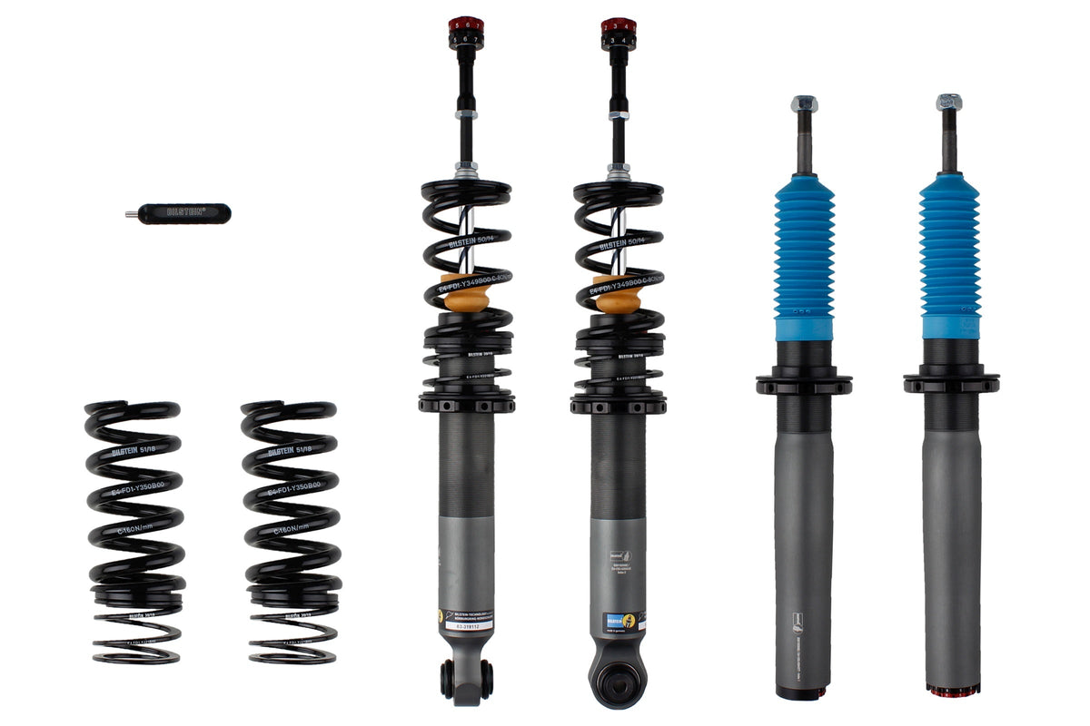 Bilstein Evo R suspension coilover kit for Porsche 991 GT3 RS, showing the coilover components and branding.