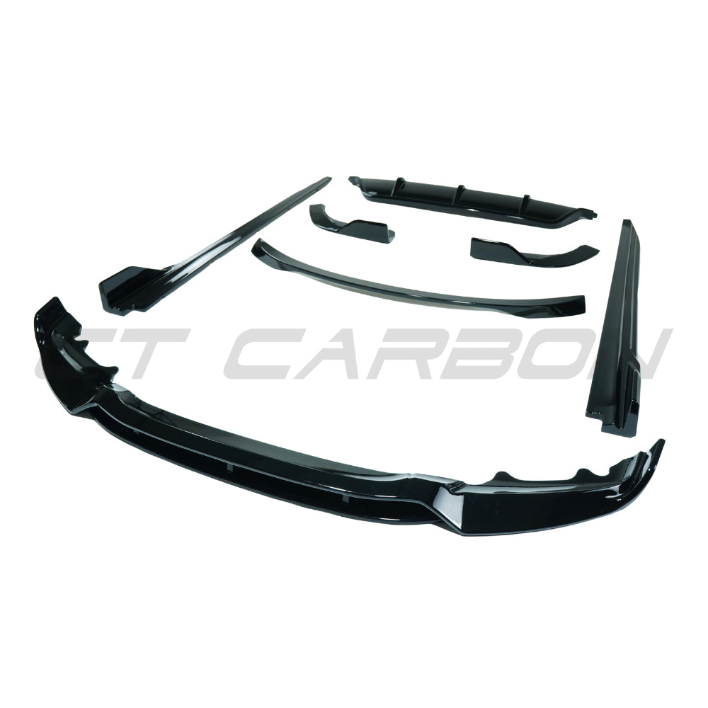 Full gloss black car body kit for BMW X6 F16 2014-2018 by CT Carbon, featuring sleek, high-quality exterior components.