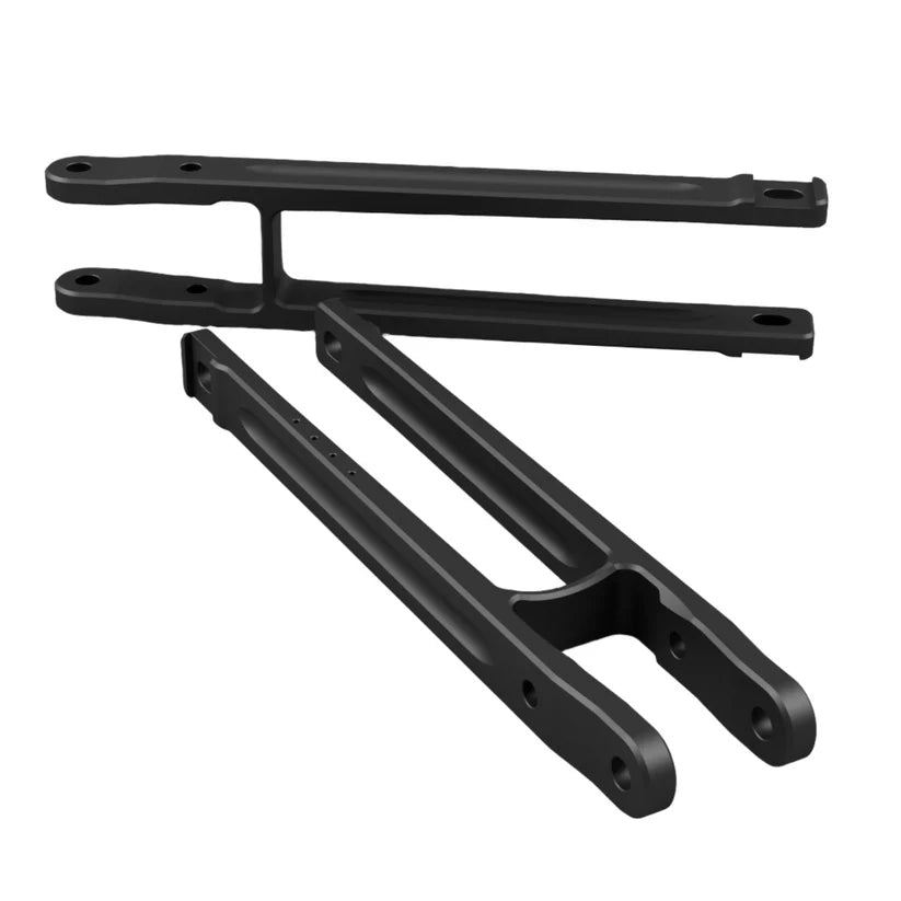 Millway Motorsport billet rear lower lateral control arm for E9X M3, showing the precision-machined aluminum part with mounting points.