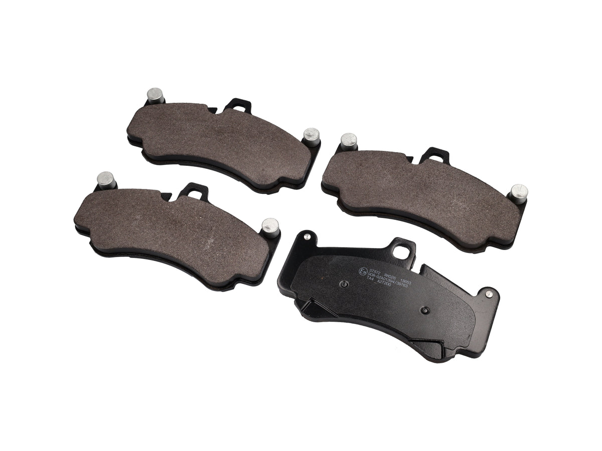ABS front brake pads for Porsche 996/997 GT3 steel brakes, showing the black brake pad with metal backing and friction surface.