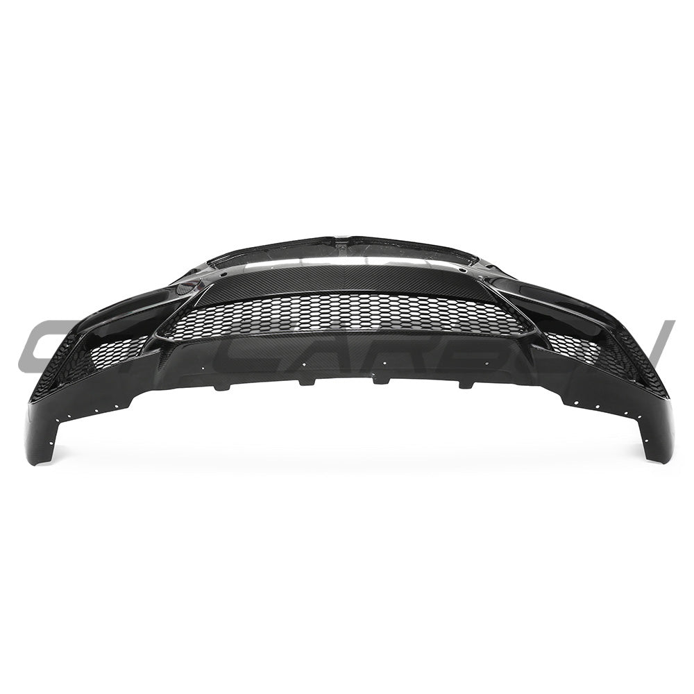 BMW F87 M2C CT Carbon front bumper with carbon pre-preg fiber, showcasing sleek design and aerodynamic features.