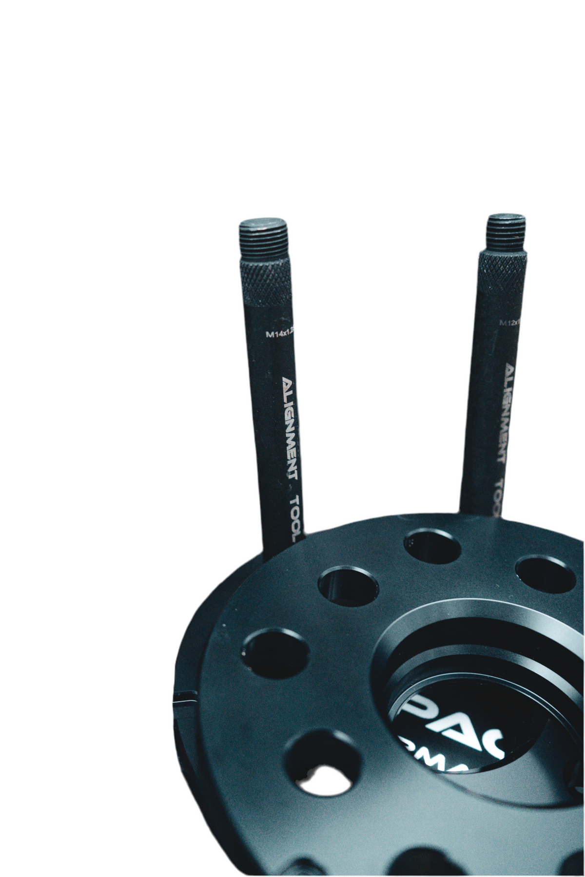 Space R Bimecc wheel spacers for BMW FX series, including M3 F80, M4 F82, M2 F87, and M140i models, showing the spacer hardware.