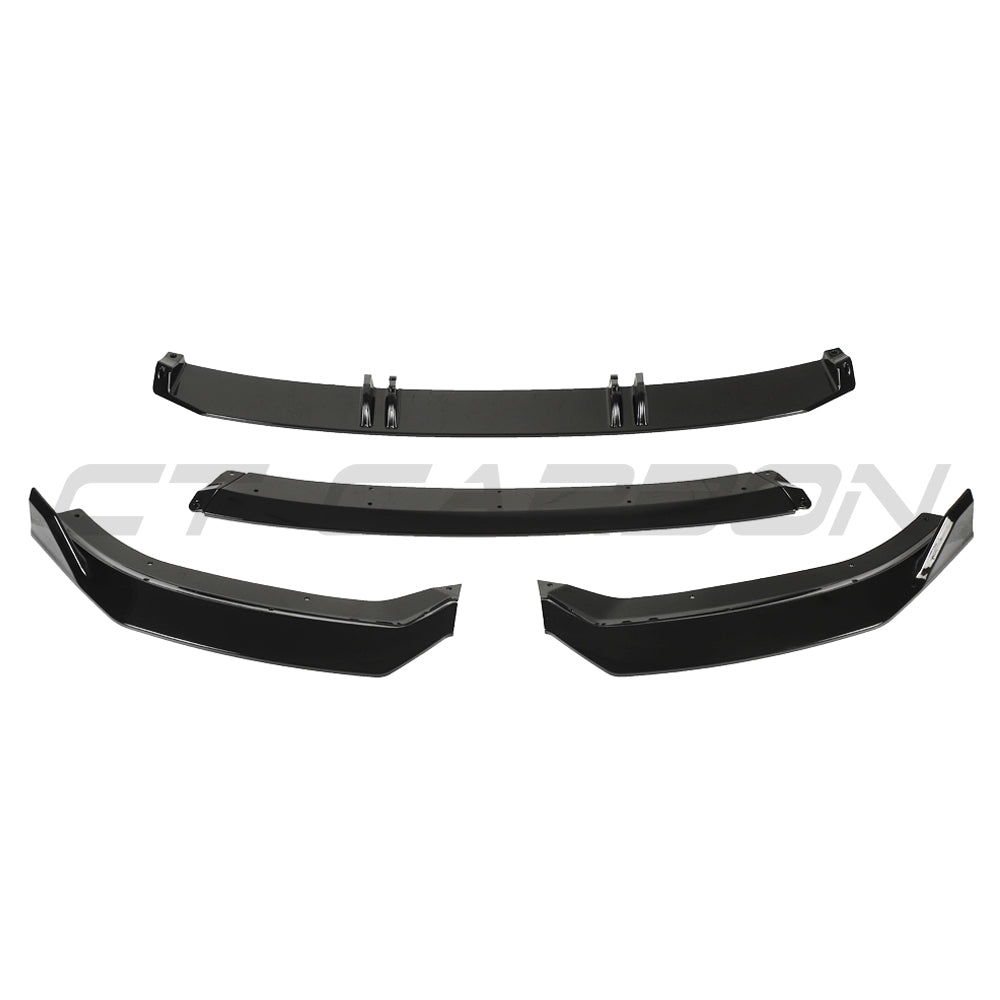 CT Carbon gloss black splitter for Audi A3 S-Line and S3 8V facelift 2017-2020, front bumper enhancement with V3 design