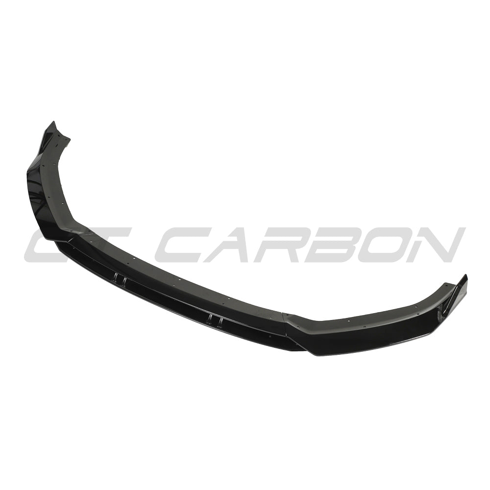 CT Carbon gloss black splitter for Audi A3 S-Line and S3 8V Facelift 2017-2020, showing the V3 design on the front bumper.