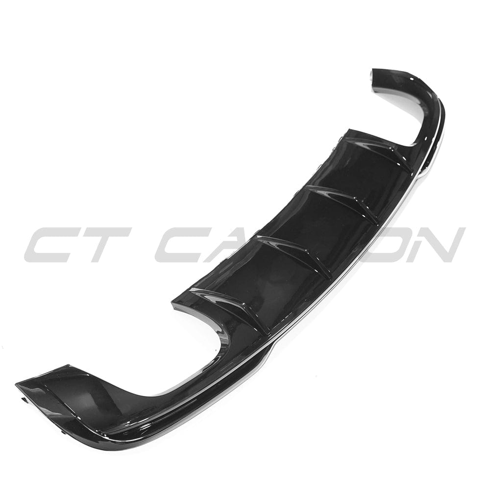 CT Carbon gloss black diffuser for Audi A3/S3 8V facelift saloon 4-door, showcasing sleek automotive styling.
