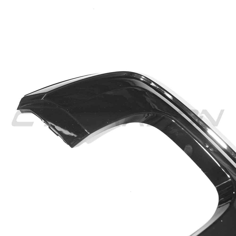 CT Carbon gloss black diffuser for Audi A3/S3 8V facelift Sportback 5-door, showcasing sleek aerodynamic design.