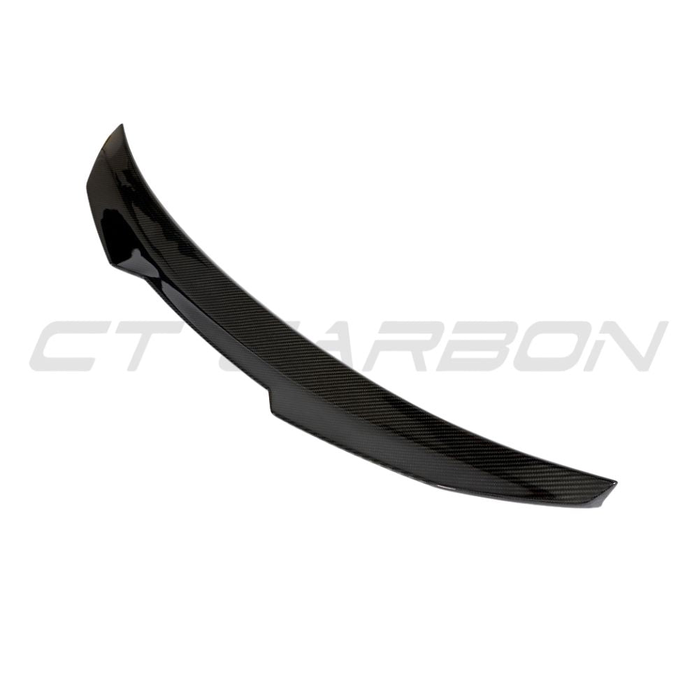 Carbon fiber spoiler for Audi A3, S3, RS3 8V sedan by CT Carbon, featuring sleek PS style design for 2014-2019 models.