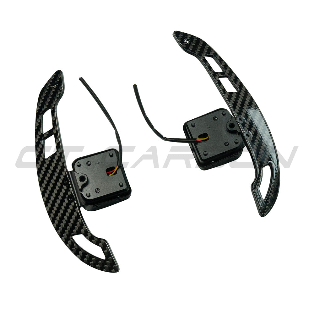 Audi A3, S3, RS3, A4, S4, RS4, A5, S5, RS5 2014+ magnetic carbon fiber shifter paddles by CT Carbon.