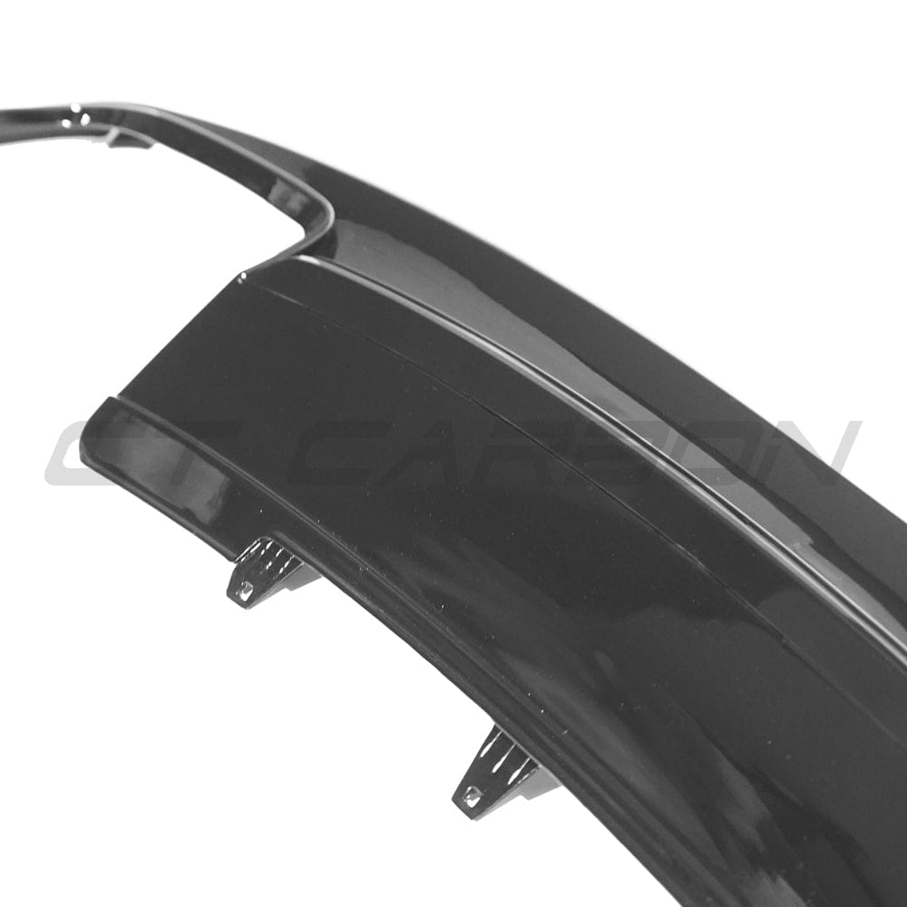 Gloss black diffuser for Audi A4 S-Line and S4 B8.5 (2013-2015) by CT Carbon, shown installed on the rear bumper.