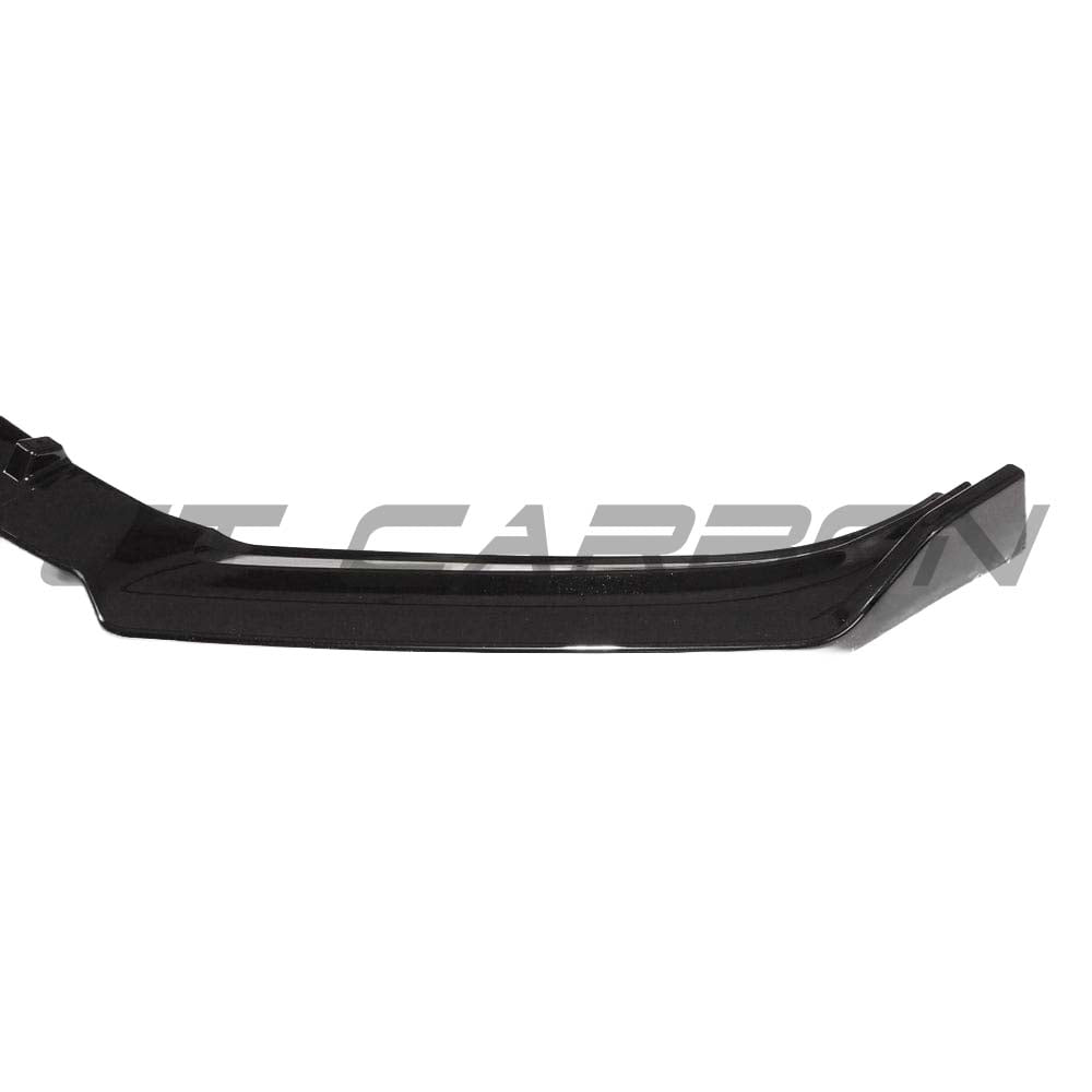Gloss black splitter for Audi A4 S-Line & S4 B9 2016-2019 by CT Carbon, showing the aerodynamic front splitter design.
