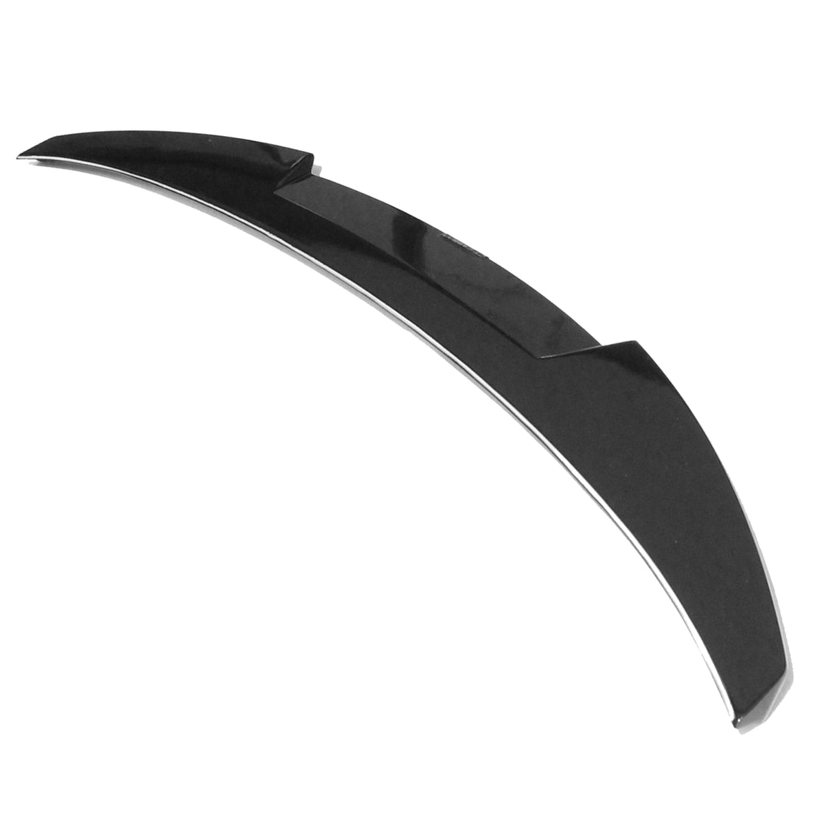 Gloss black spoiler for Audi A4 and S4 B9 2016+ saloon, by CT Carbon, mounted on the car's rear for sporty style.
