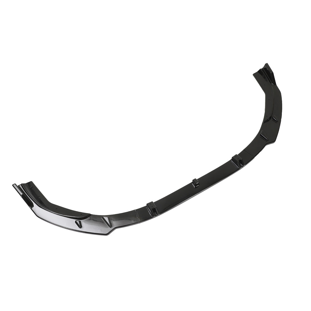 Gloss black splitter for Audi A4 S-Line and S4 B9.5 (2020-2024) by CT Carbon, shown installed on the vehicle's front bumper area.