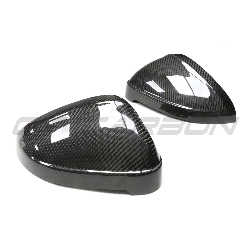 Carbon fiber side mirrors with lane assist for Audi A4, S4, RS4, A5, S5, RS5 B9 2016-2025 by CT Carbon.