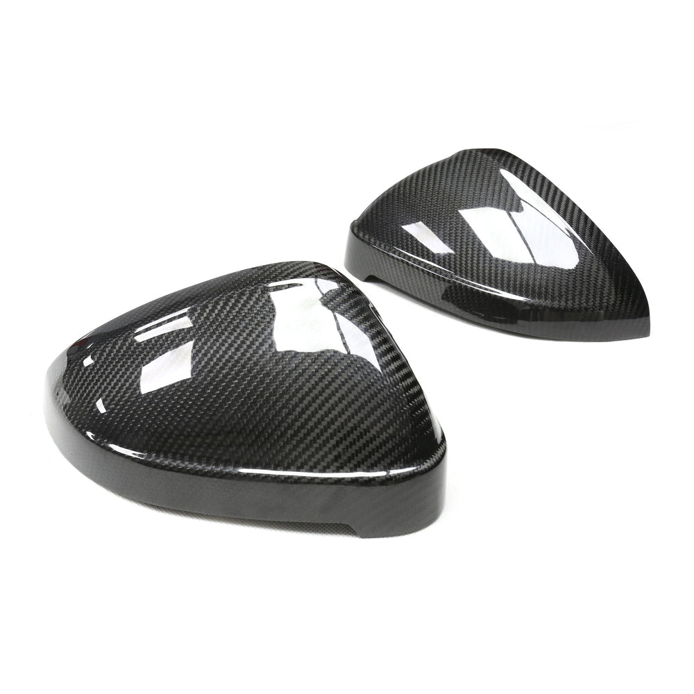 Audi A4/S4/RS4/A5/S5/RS5 B9 2016-2025 carbon fiber mirrors with lane assist by CT Carbon, showcasing sleek, pre-preg carbon fiber design.