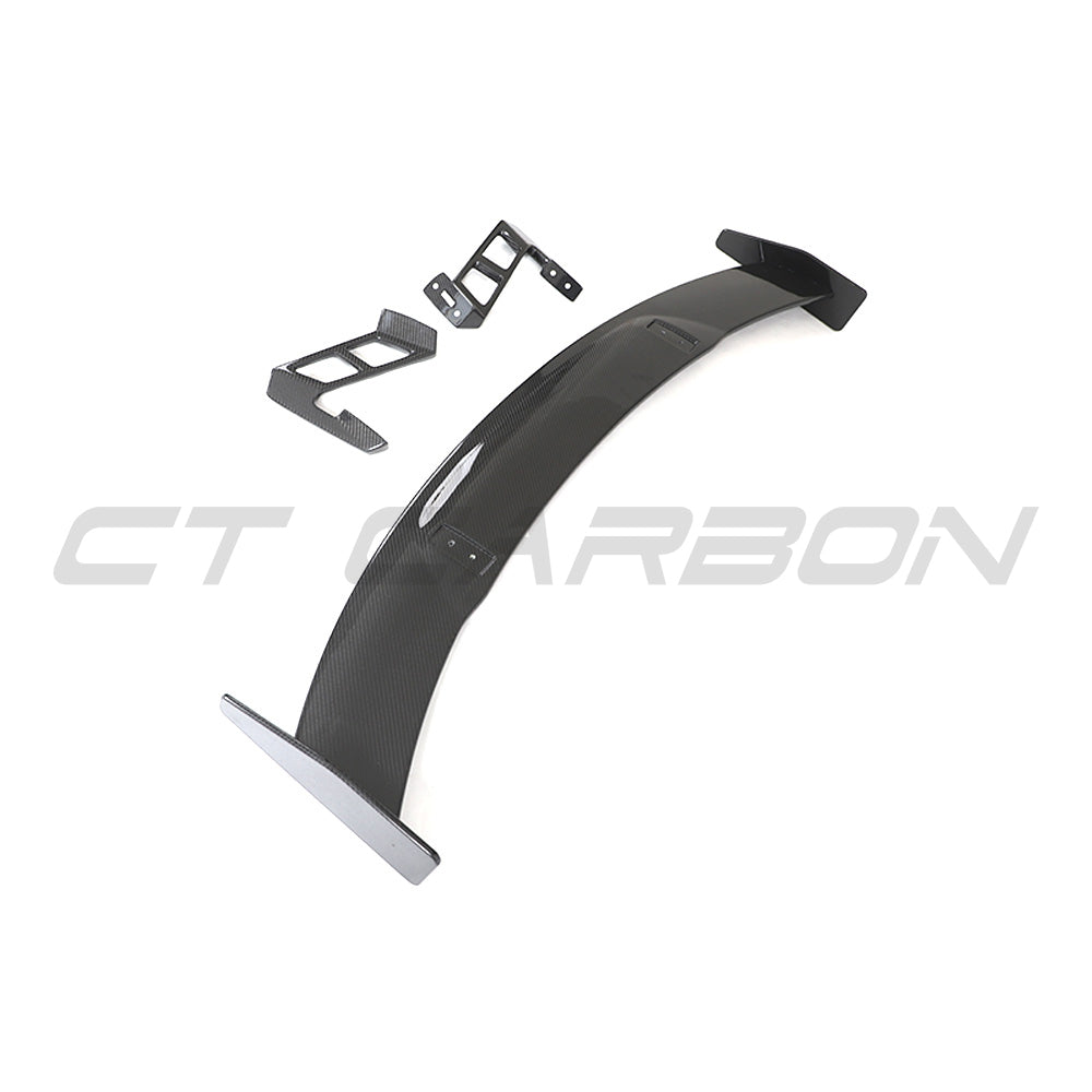 CT Carbon Audi R8 V10 Gen 2 & 2.5 carbon fibre spoiler wing mounted on the rear of the sports car.