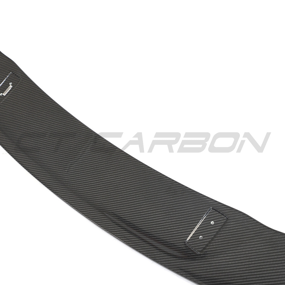Carbon fiber wing spoiler for Audi R8 V10 Gen 2 and 2.5 by CT Carbon, shown installed on the car's rear.