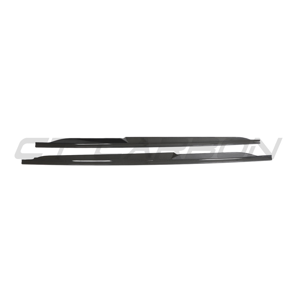 Audi R8 V10 Gen 2.5 carbon fibre side skirts by CT Carbon, showcasing sleek, lightweight aerodynamic enhancements.