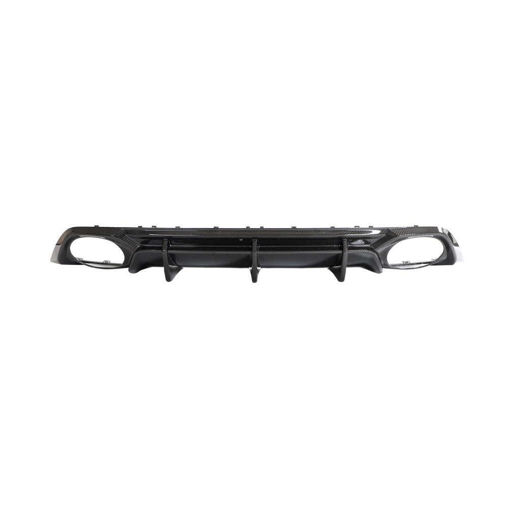 CT Carbon rear diffuser for Audi RS3 8Y 2022-2024 in carbon fiber, showcasing its sleek V2 design for enhanced aerodynamics.