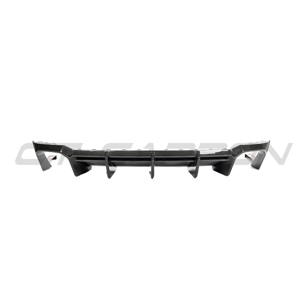 Audi RS4 B9 and B9.5 carbon fiber diffuser by CT Carbon installed on the rear of the 2016-2024 model.